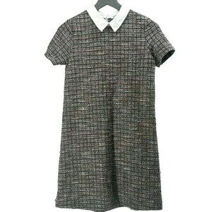 Zara Trafaluc Jacquard  Collared Tweed Dress